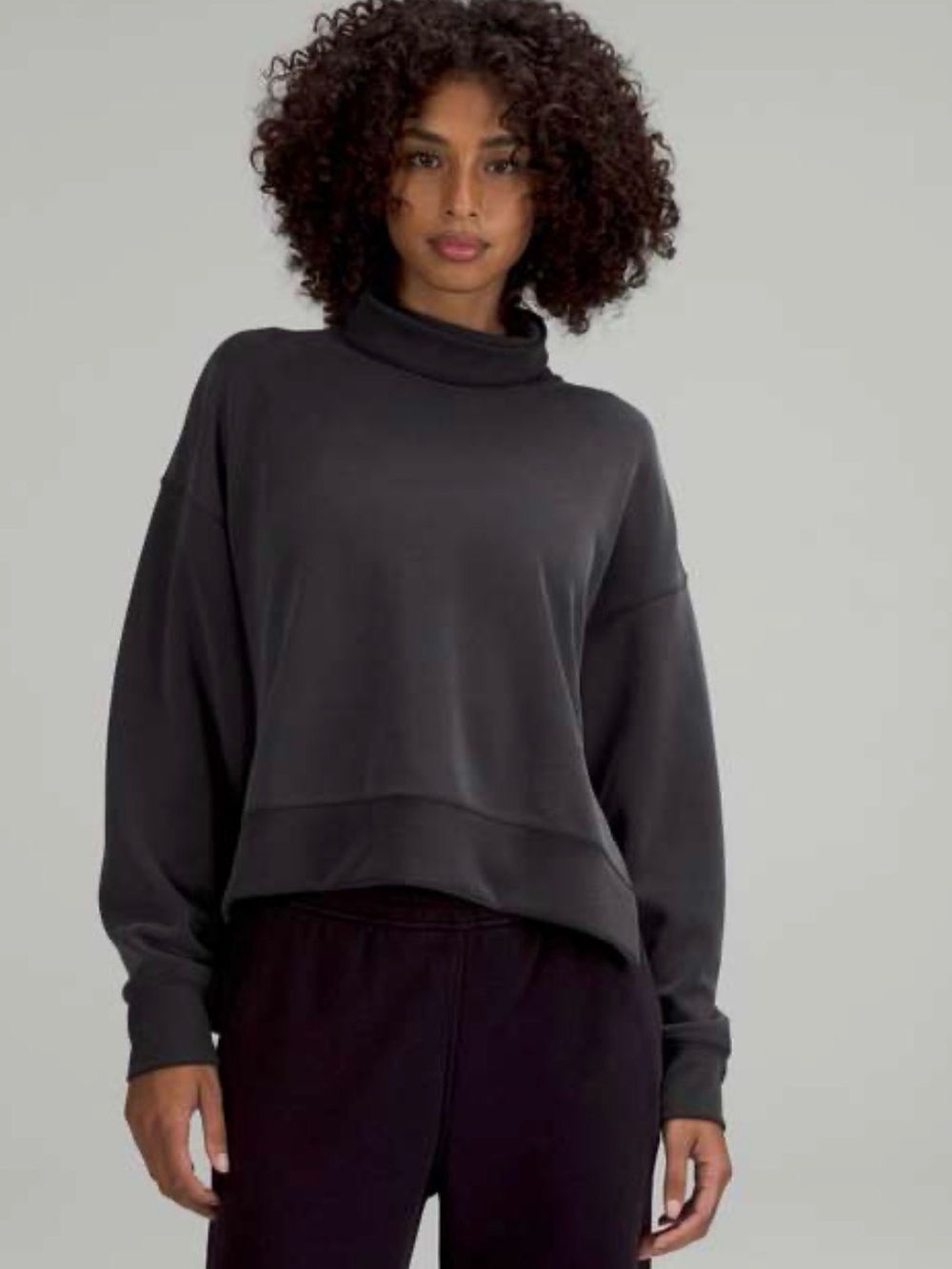 Charcoal Turtleneck Pullover Sweater - Women